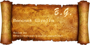 Bencsek Gizella névjegykártya